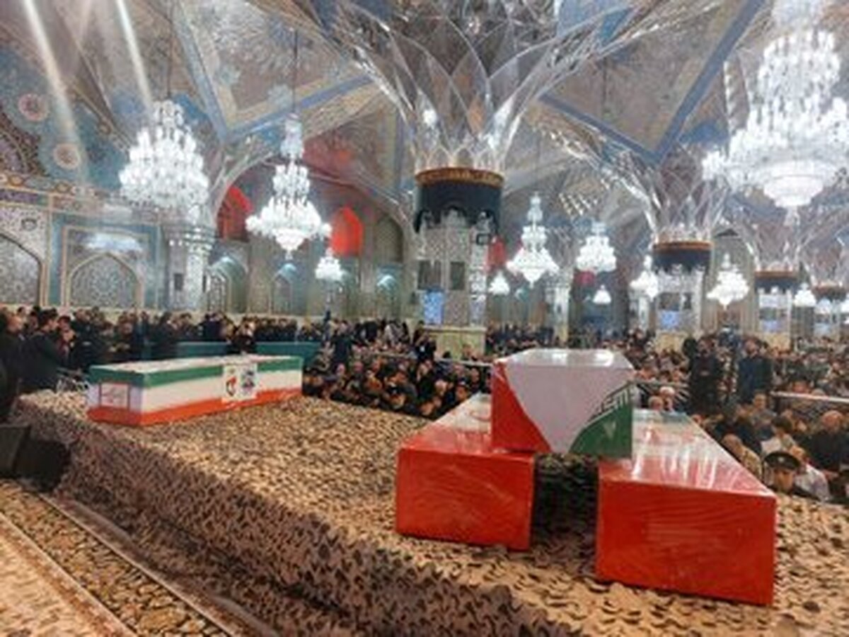 وداع با چهار شهید حملات رژیم صهیونیستی در حرم رضوی