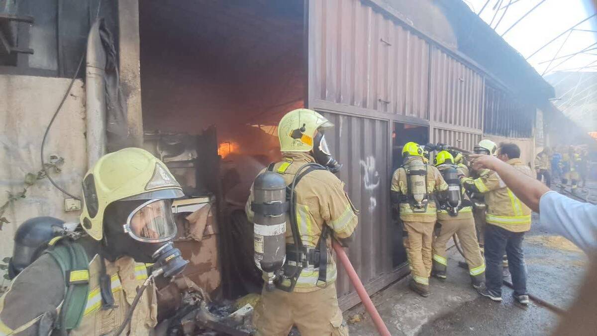 مرگ سوزناک ۲ کارگر در آتش سوزی هولناک کارگاه چوب در علی آباد قاجار + فیلم