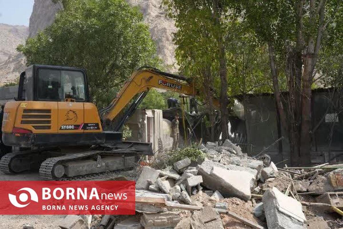 اجرای مرحله سوم تخریب رستوران‌های غیرمجاز در محدوده تاق‌بستان