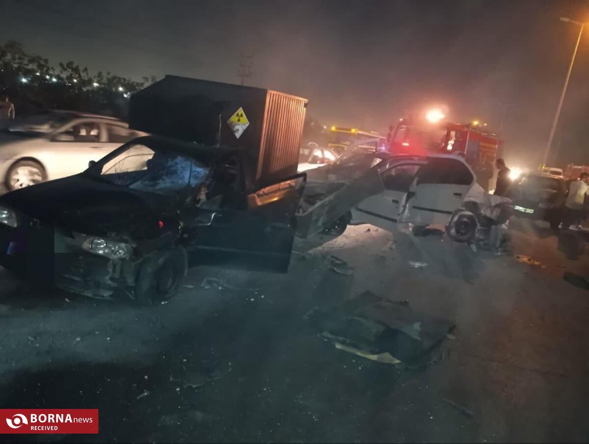 تصادف ۳ خودرو در کمربندی شهریار با ۴ مصدوم 