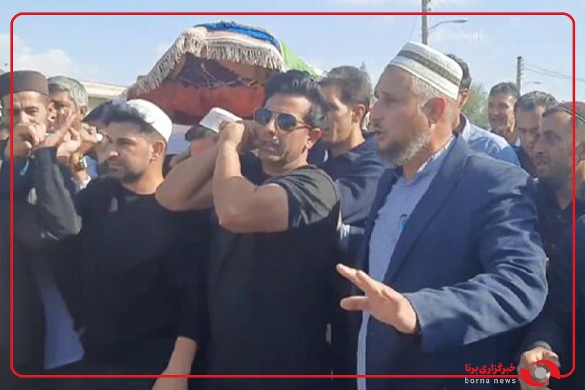 مراسم تشییع پیکر صابر کاظمی در گلستان روستای آق قلا