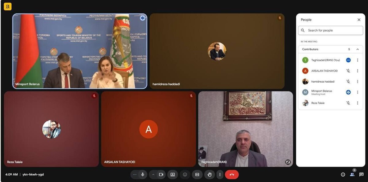 برگزاری نشست وبیناری وزرات ورزش با وزارت ورزش و گردشگری بلاروس