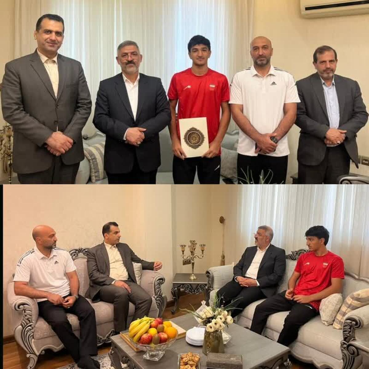 تجلیل از ورزشکار ساروی مـدال آور مـسابقات کشتی ساحلی بحرین