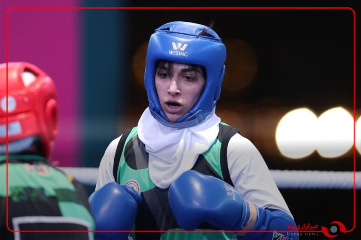 لحظاتی از رقابت زهرا اکبری در فینال دسته وزنی ۶۰-۵۵ کیلوگرم موی‌تای با حریفی از ترکیه در بازی‌های کشورهای اسلامی
