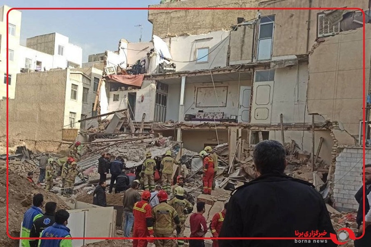 تصاویری از ریزش ساختمان در یافت‌آباد